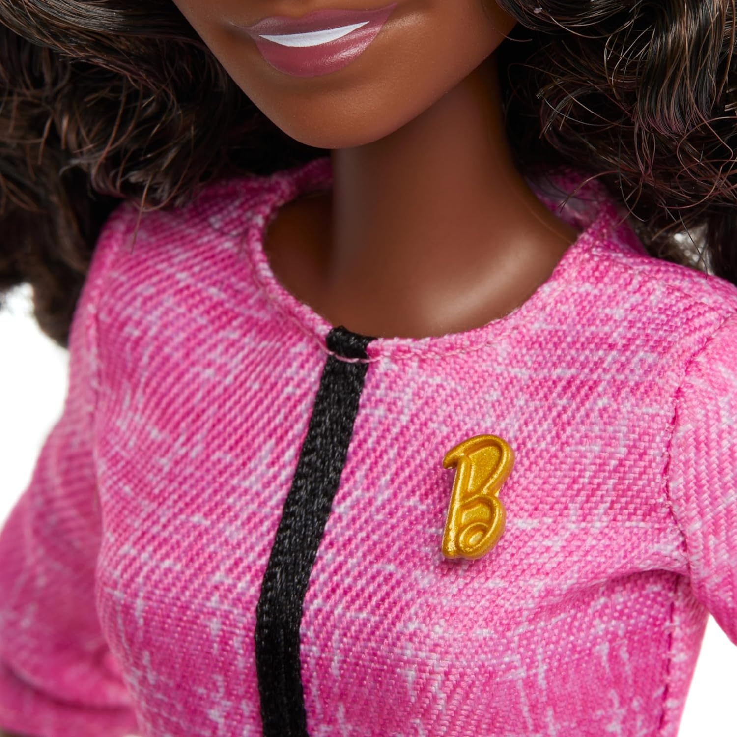 imageBarbie Careers Doll amp Accessories Future Leader with Dark Brown Hair Wearing Outfit with 2 Golden Bracelets amp B Pin Includes Sticker for Kids