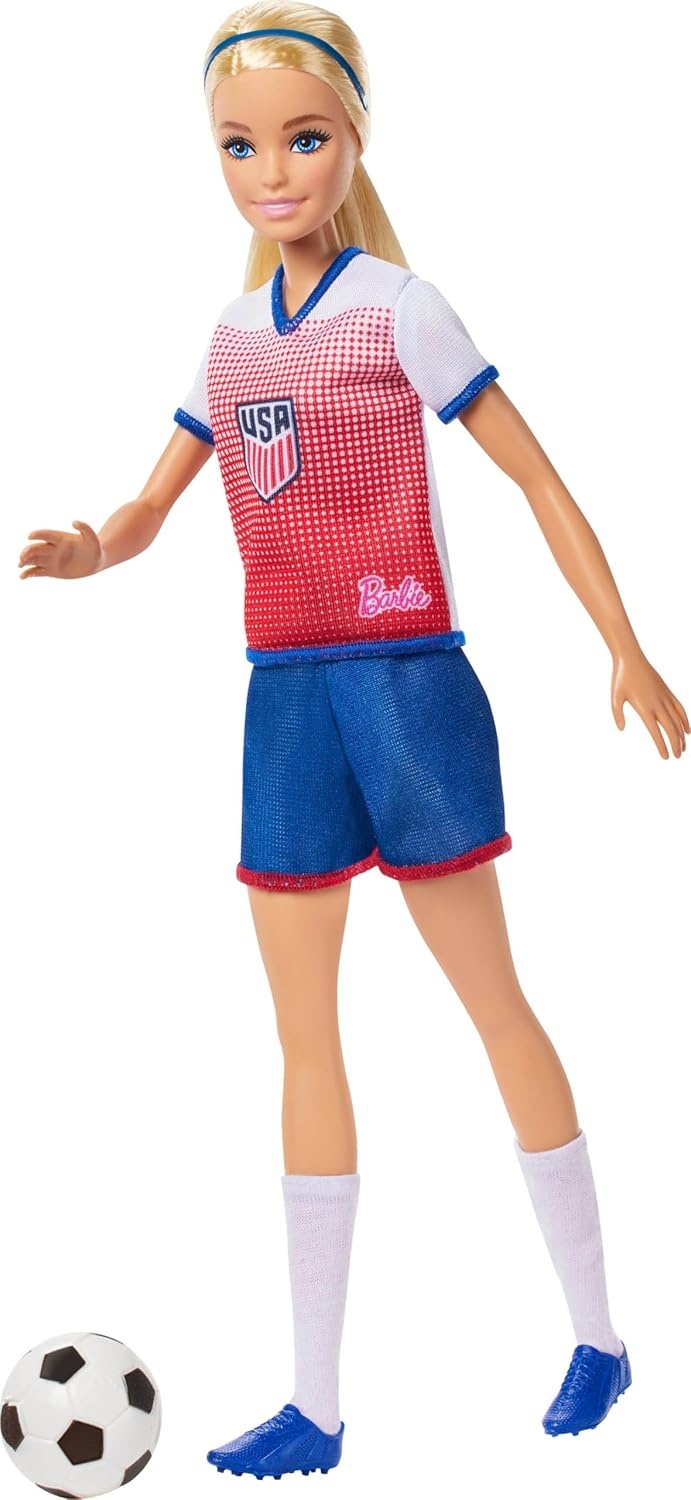 imageBarbie Careers USSF Soccer Fashion Ken Doll Dressed in Removable SportThemed Outfit amp Shoes with AccessoriesBarbie