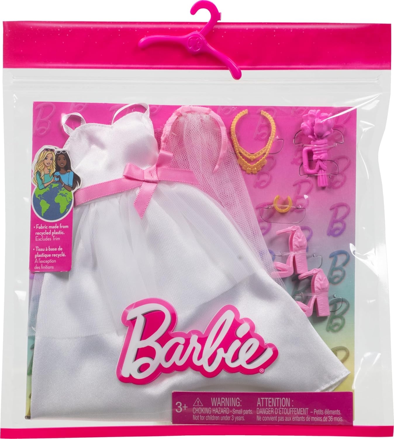 imageBarbie Clothes Bridal Fashion Pack for Barbie Doll on Wedding Day 1 Outfit with Accessories for a Complete Look