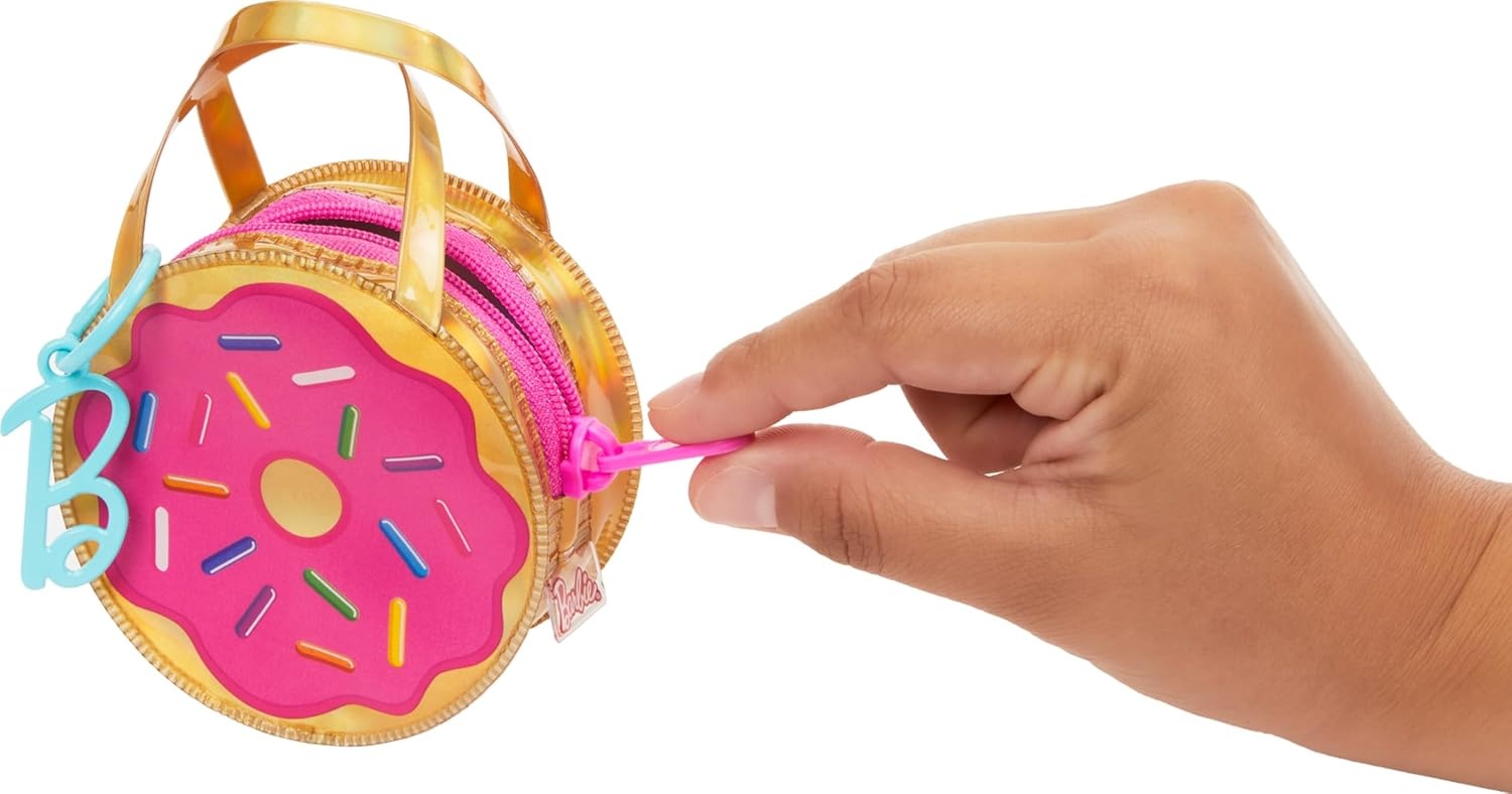 imageBarbie Clothes amp Accessories Deluxe SunglassesShaped Bag with Keychain Multicolor Gingham Dress amp Summery Accessories for Fashion DollsCandytopia