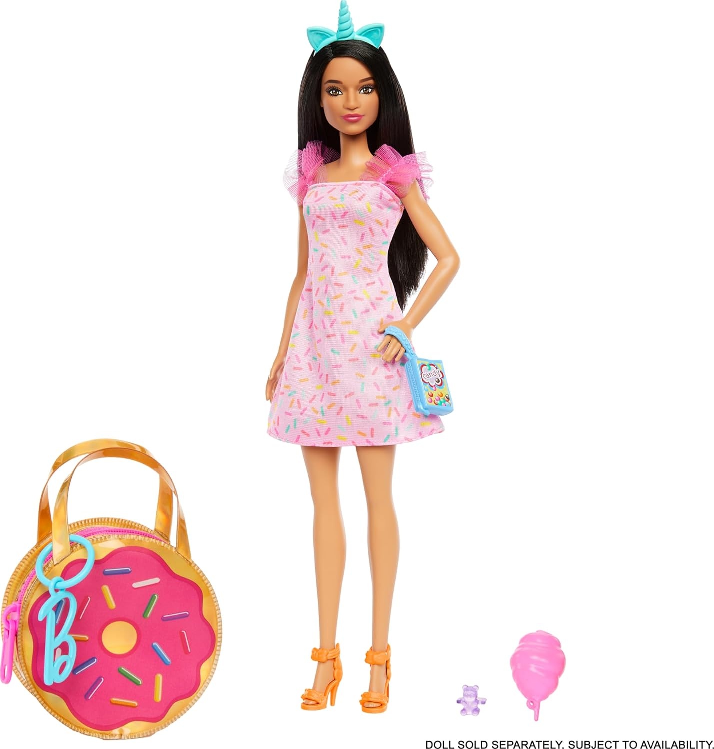 imageBarbie Clothes amp Accessories Deluxe SunglassesShaped Bag with Keychain Multicolor Gingham Dress amp Summery Accessories for Fashion DollsCandytopia
