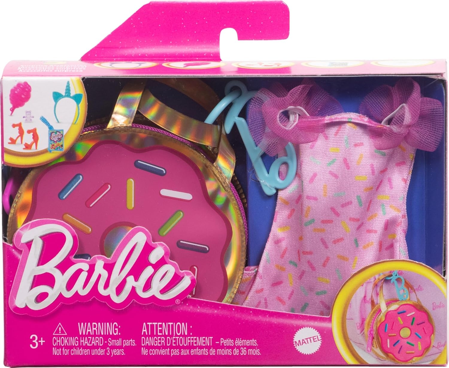 imageBarbie Clothes amp Accessories Deluxe SunglassesShaped Bag with Keychain Multicolor Gingham Dress amp Summery Accessories for Fashion DollsCandytopia