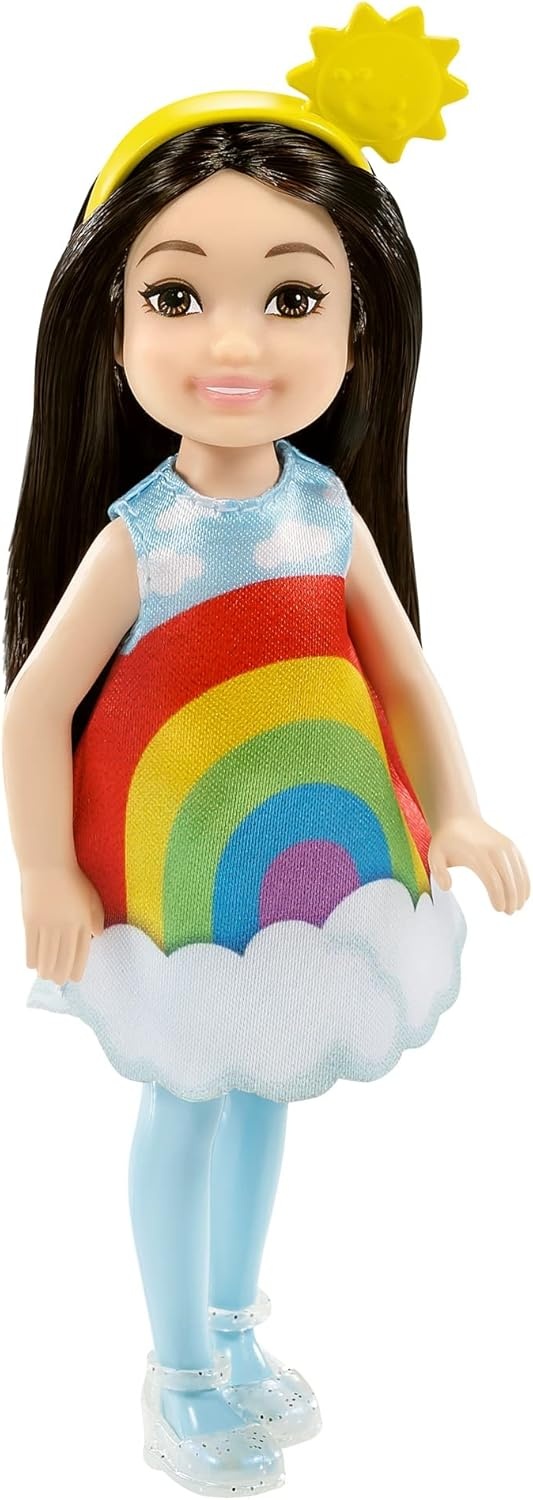 imageBarbie Club Chelsea DressUp Doll 6inch Brunette in Cake Costume with Pet and Accessories for 3 to 7 Year OldsRainbow