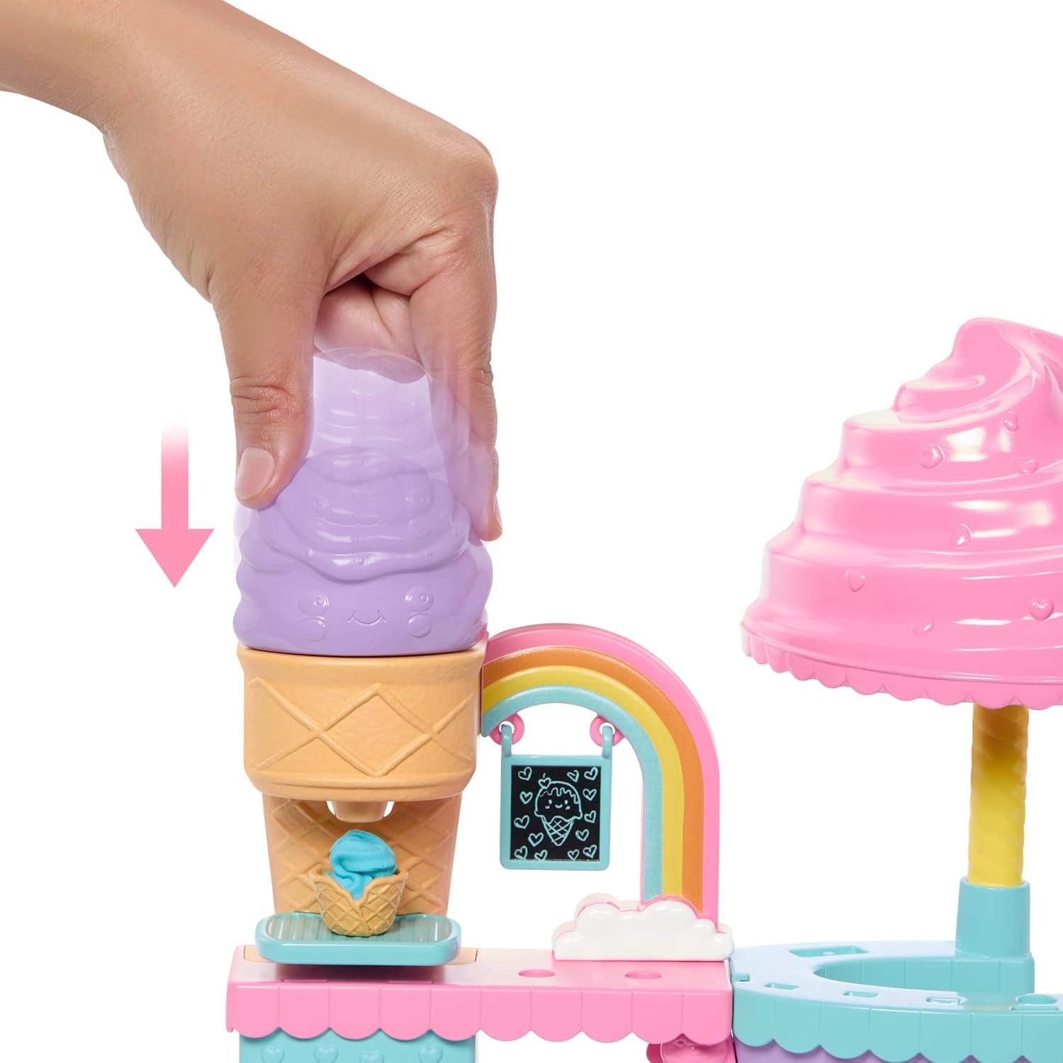 imageBarbie Club Chelsea Ice Cream Shop Playset with Chelsea Doll 2 Dough Colors and Accessories