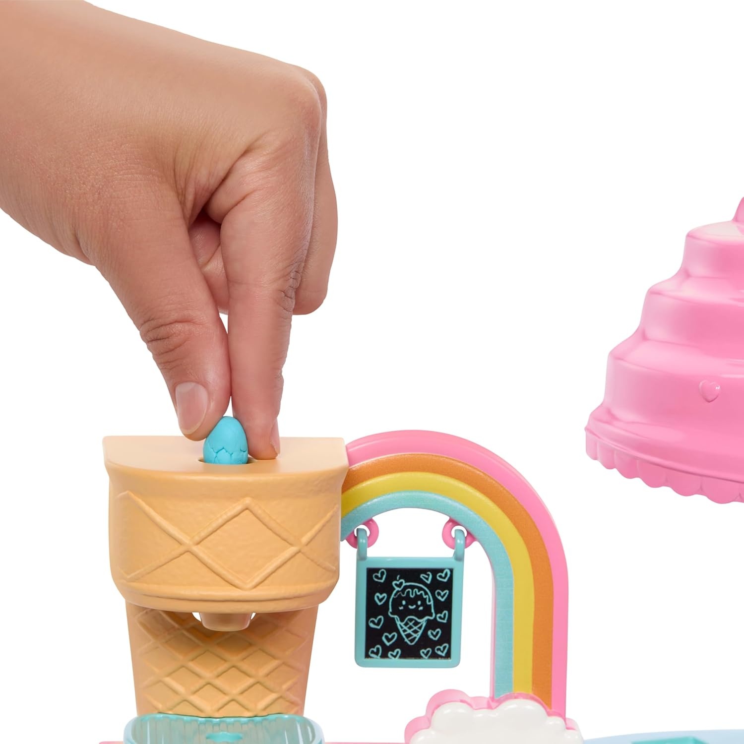 imageBarbie Club Chelsea Ice Cream Shop Playset with Chelsea Doll 2 Dough Colors and Accessories