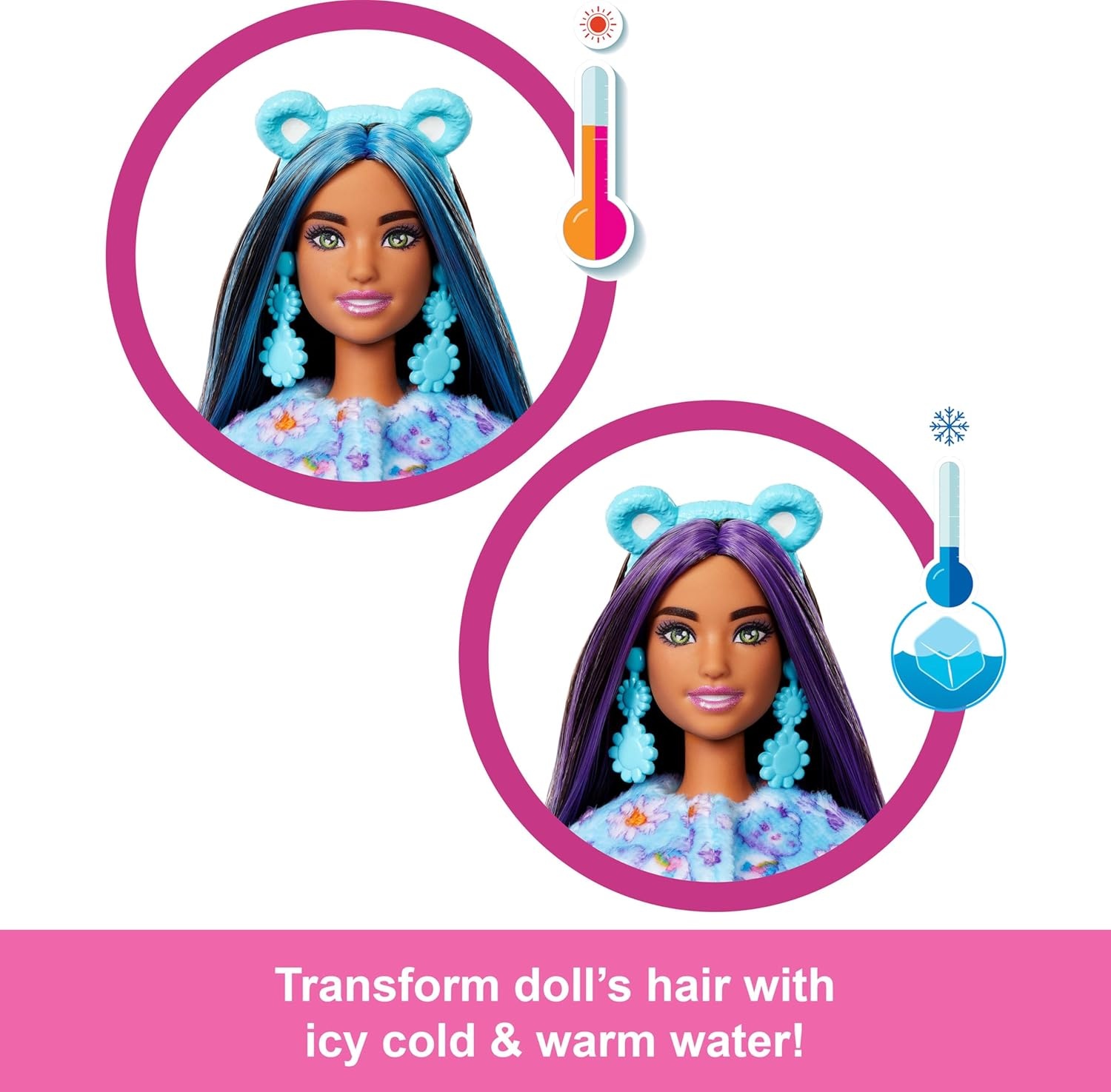 imageBarbie Cutie Reveal Care Bears Doll amp Accessories Series 2 Dream Bright Bear with 10 Surprises Including Color Change amp Mini Bear