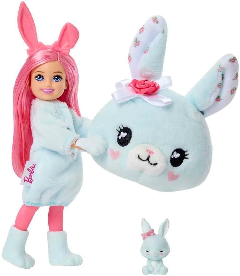 imageBarbie Cutie Reveal Cuddly Series Chelsea Small Dolls amp Accessories with 6 Surprises Including Color Change amp Mini Pet Styles May Vary