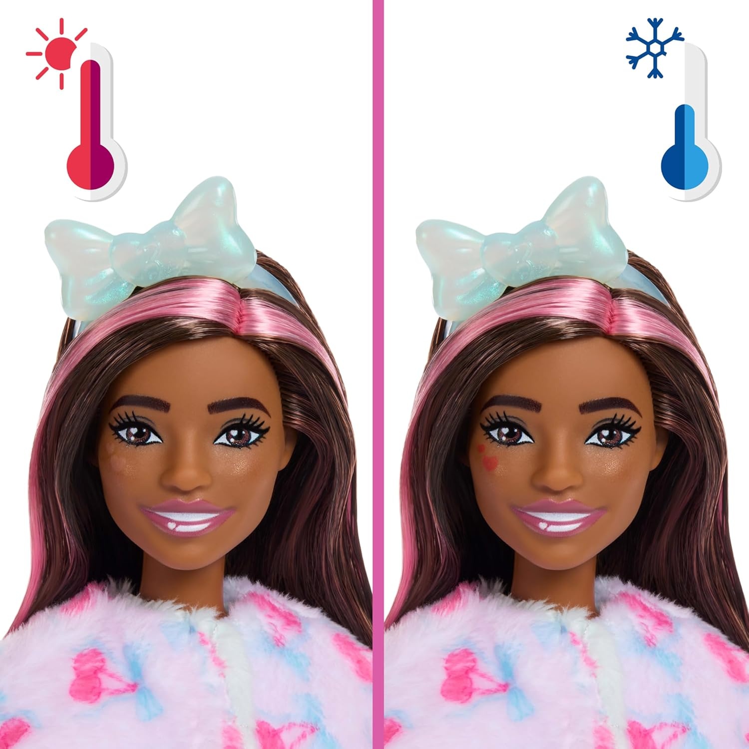 imageBarbie Cutie Reveal Doll amp Accessories Cuddly Series Kitten with 10 Surprises Including Color Change amp Mini PetBunny