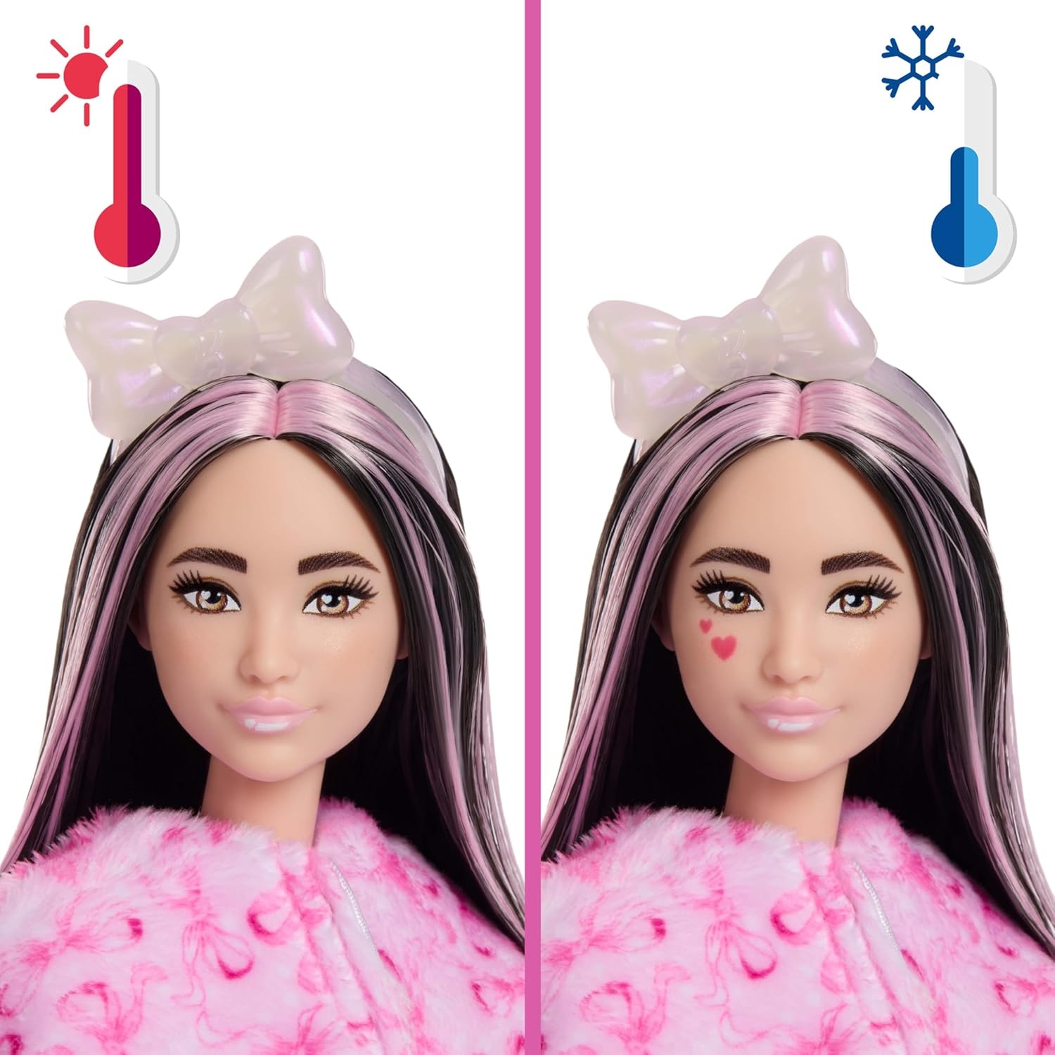 imageBarbie Cutie Reveal Doll amp Accessories Cuddly Series Kitten with 10 Surprises Including Color Change amp Mini PetLamb