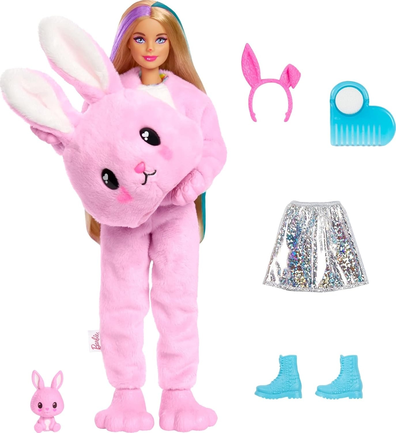 imageBarbie Cutie Reveal Fashion Doll with Bunny Plush Costume amp 10 Surprises Including Mini Pet amp Color ChangeBunny