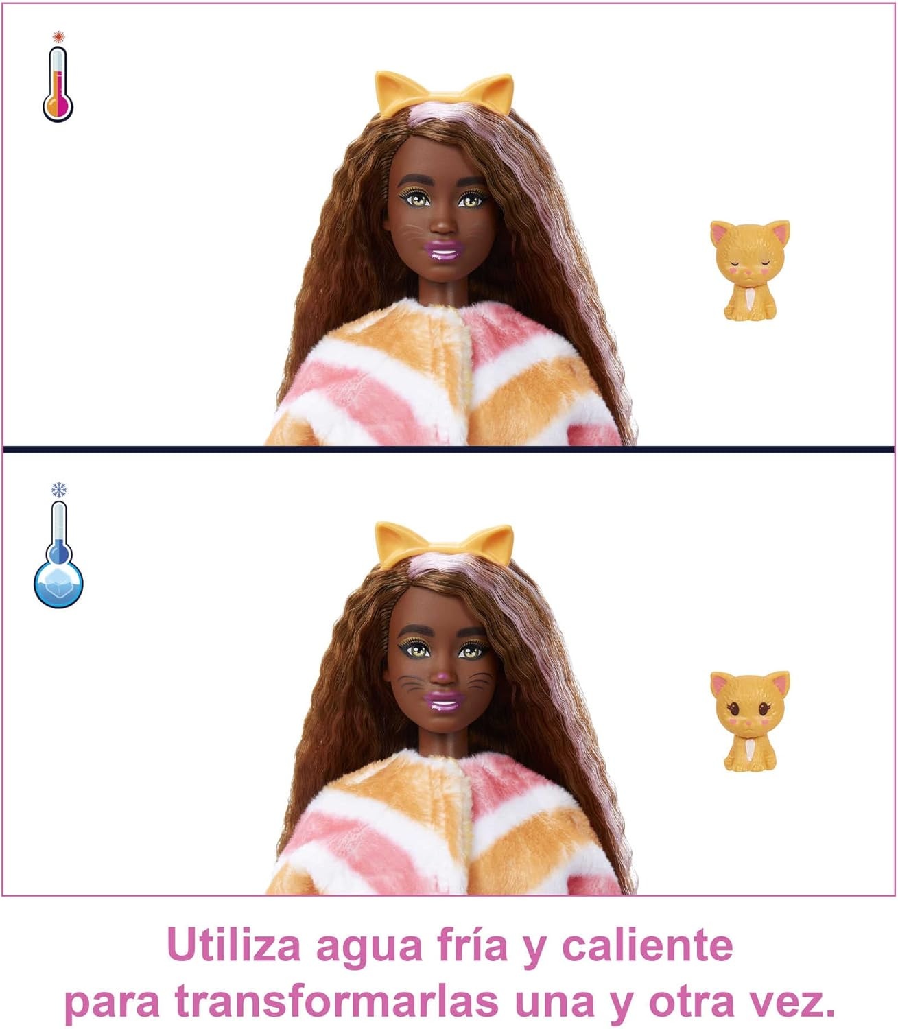 imageBarbie Cutie Reveal Fashion Doll with Bunny Plush Costume amp 10 Surprises Including Mini Pet amp Color ChangeKitten