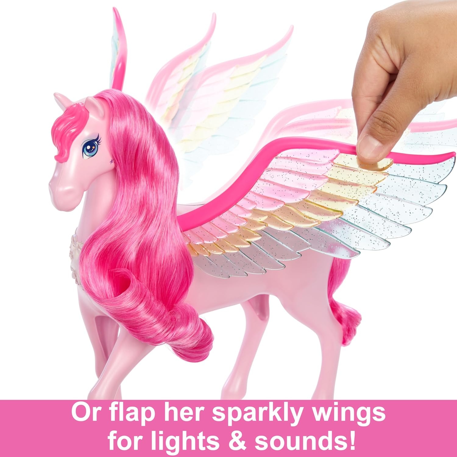 imageBarbie Doll Toys Pegasus Pink Winged Horse Toy with 10 Accessories Including Puppy amp Barrettes Inspired A Touch of Magic