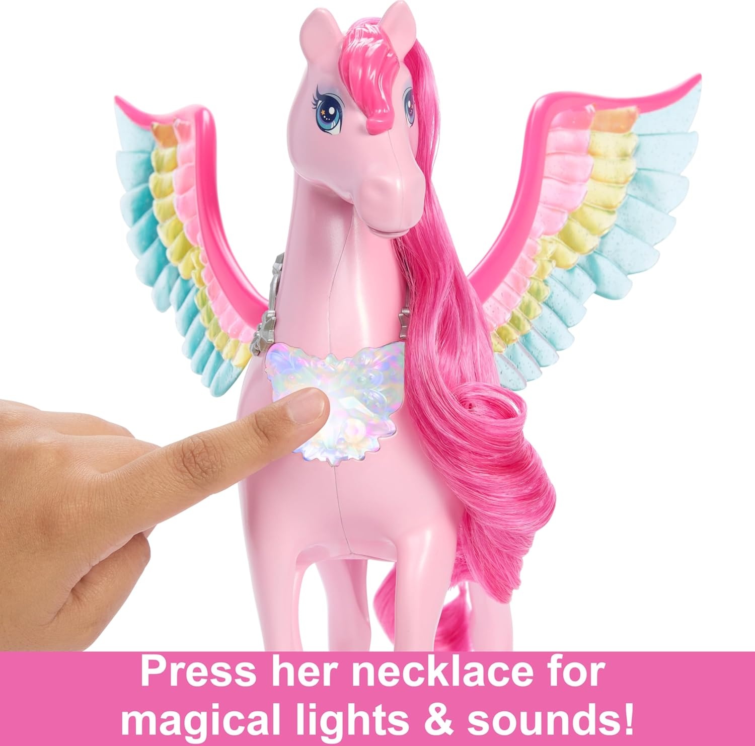imageBarbie Doll Toys Pegasus Pink Winged Horse Toy with 10 Accessories Including Puppy amp Barrettes Inspired A Touch of Magic