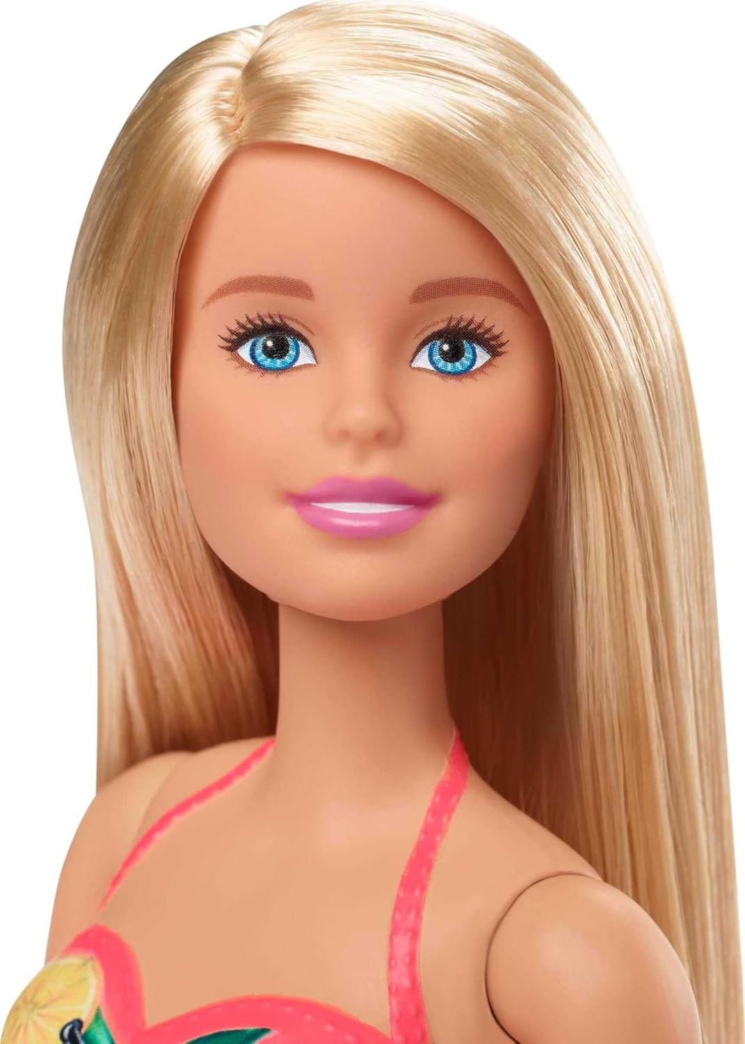 imageBarbie Doll amp Pool Playset with Pink Slide Beverage Accessories amp Towel Blonde Fashion Doll in Tropical SwimsuitMulticolor
