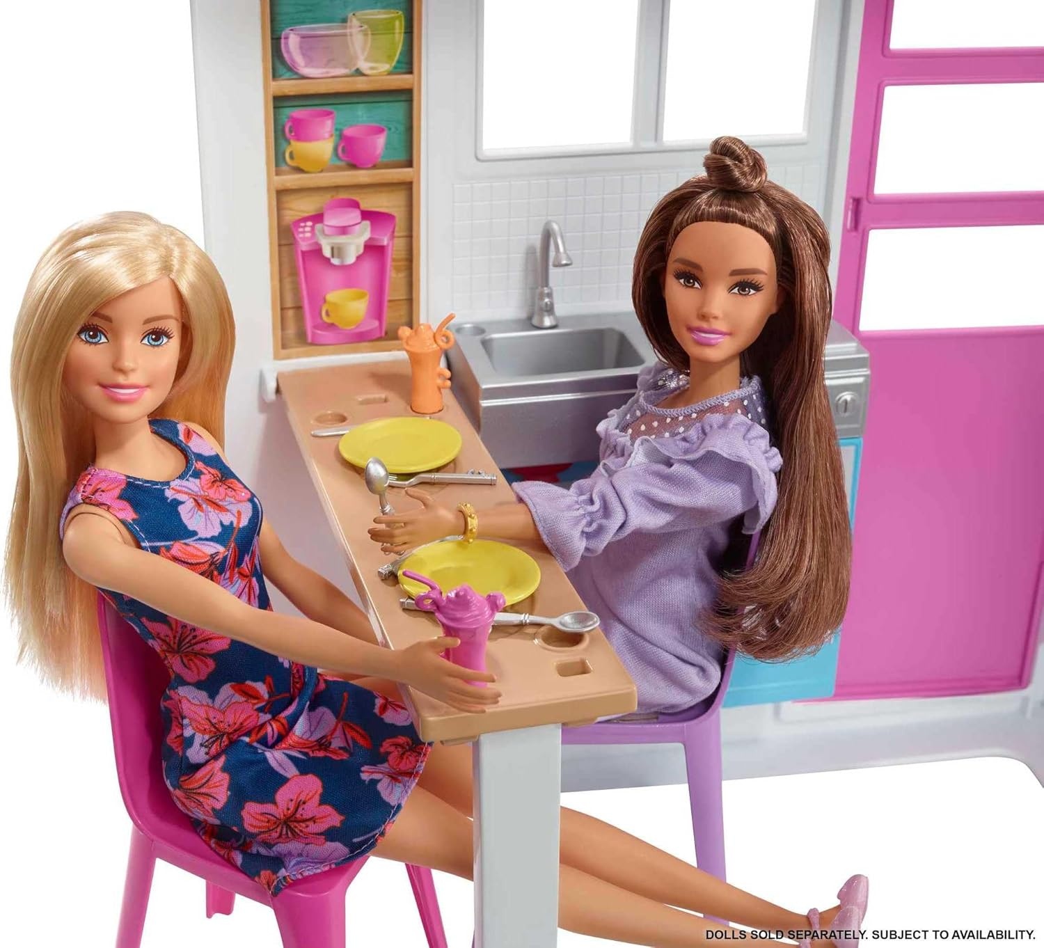 imageBarbie Dollhouse Portable 1Story Playset with Pool and Accessories for 3 to 7 Year Olds