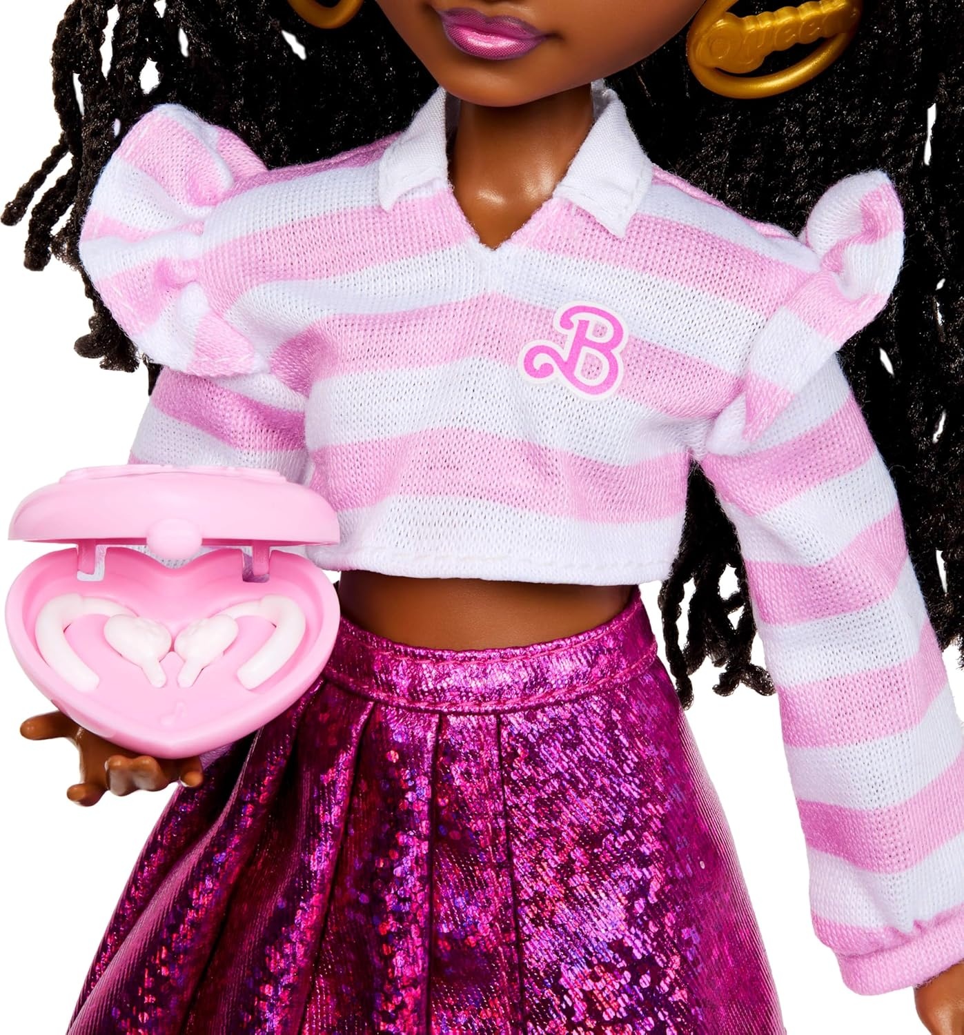 imageBarbie Dream Besties Brooklyn Fashion Doll amp Accessories Posable with Brunette Hair amp DanceThemed Toy Pieces