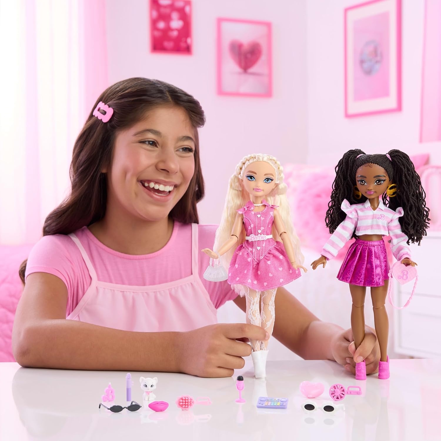 imageBarbie Dream Besties Brooklyn Fashion Doll amp Accessories Posable with Brunette Hair amp DanceThemed Toy Pieces