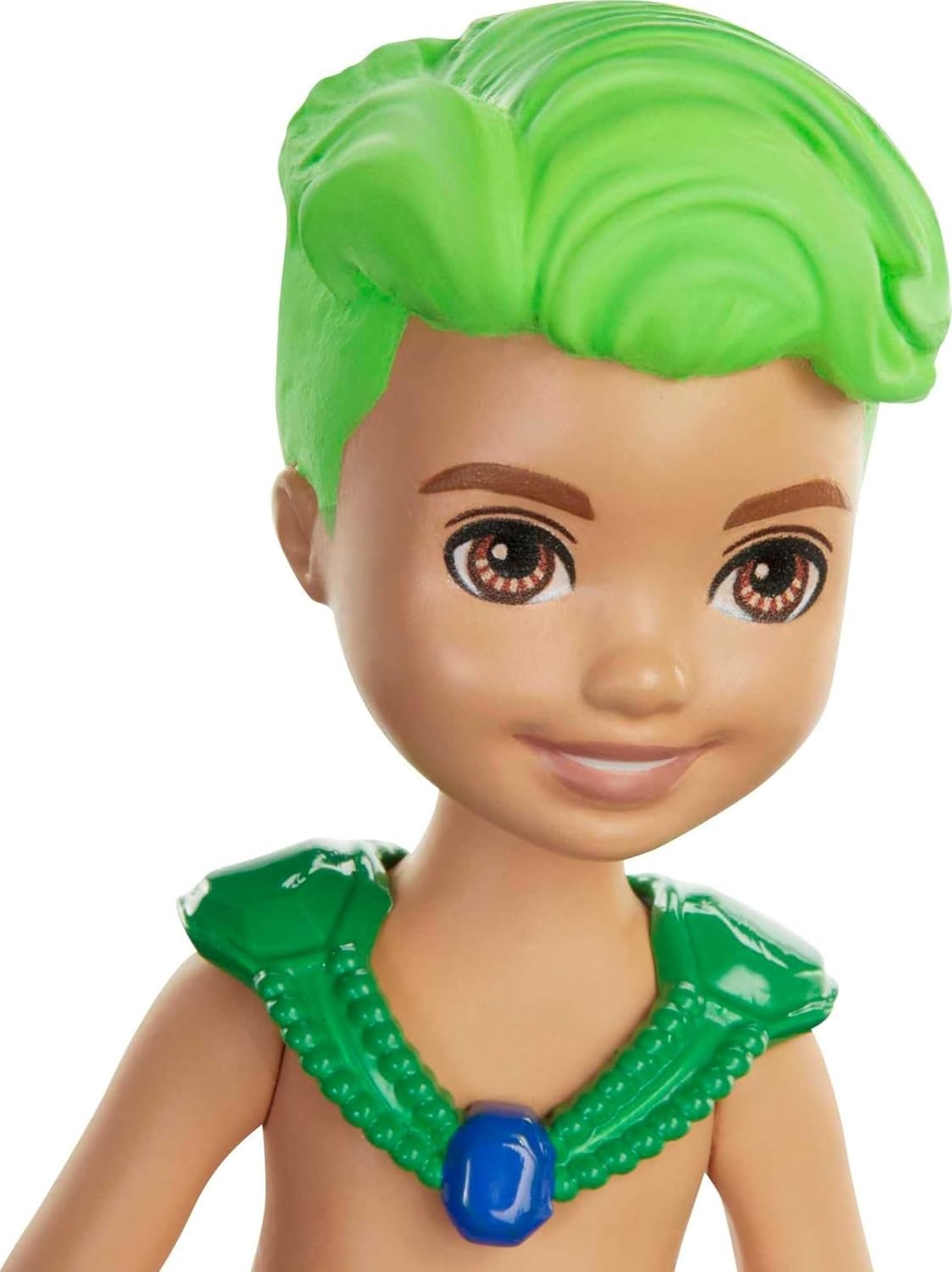imageBarbie Dreamtopia Chelsea Merboy Doll with Green Hair amp Tail Accessory Small Doll Bends at Waist