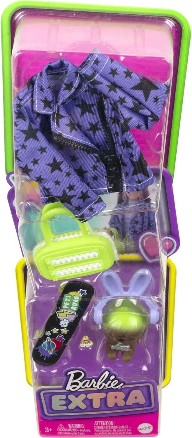 imageBarbie Extra Pet amp Fashion Pack with 7 Pieces Including Puppy Pet Accessories amp Fashion Pieces Doll