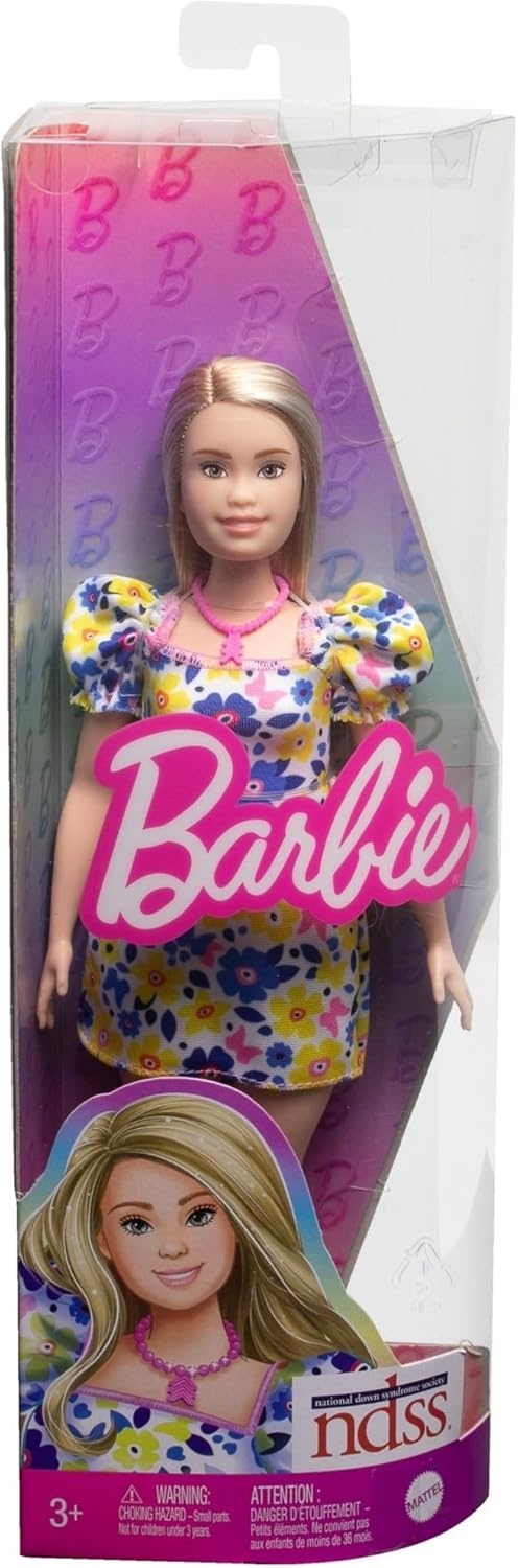 imageBarbie Fashionistas Doll 208 with Down Syndrome Wearing Floral Dress Created in Partnership with The National Down Syndrome Society