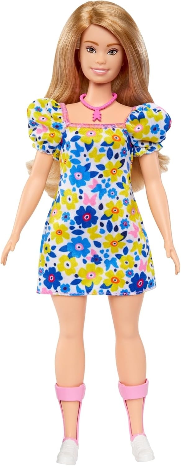 imageBarbie Fashionistas Doll 208 with Down Syndrome Wearing Floral Dress Created in Partnership with The National Down Syndrome Society