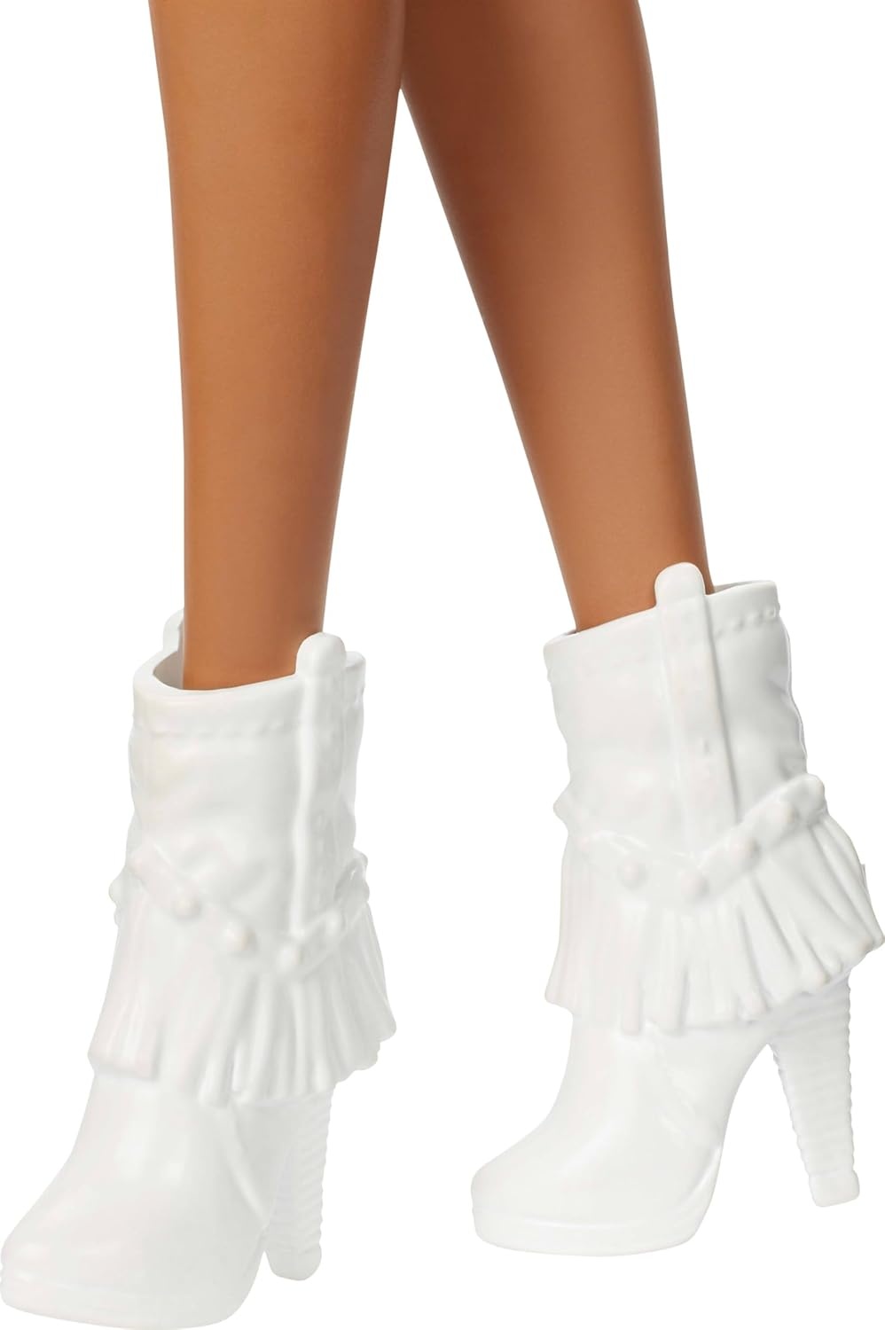 imageBarbie Fashionistas Doll 239 with Black Hair Wearing Sparkly Silver Fringe Dress with Western Accessories Like White Cowboy Hat and Boots