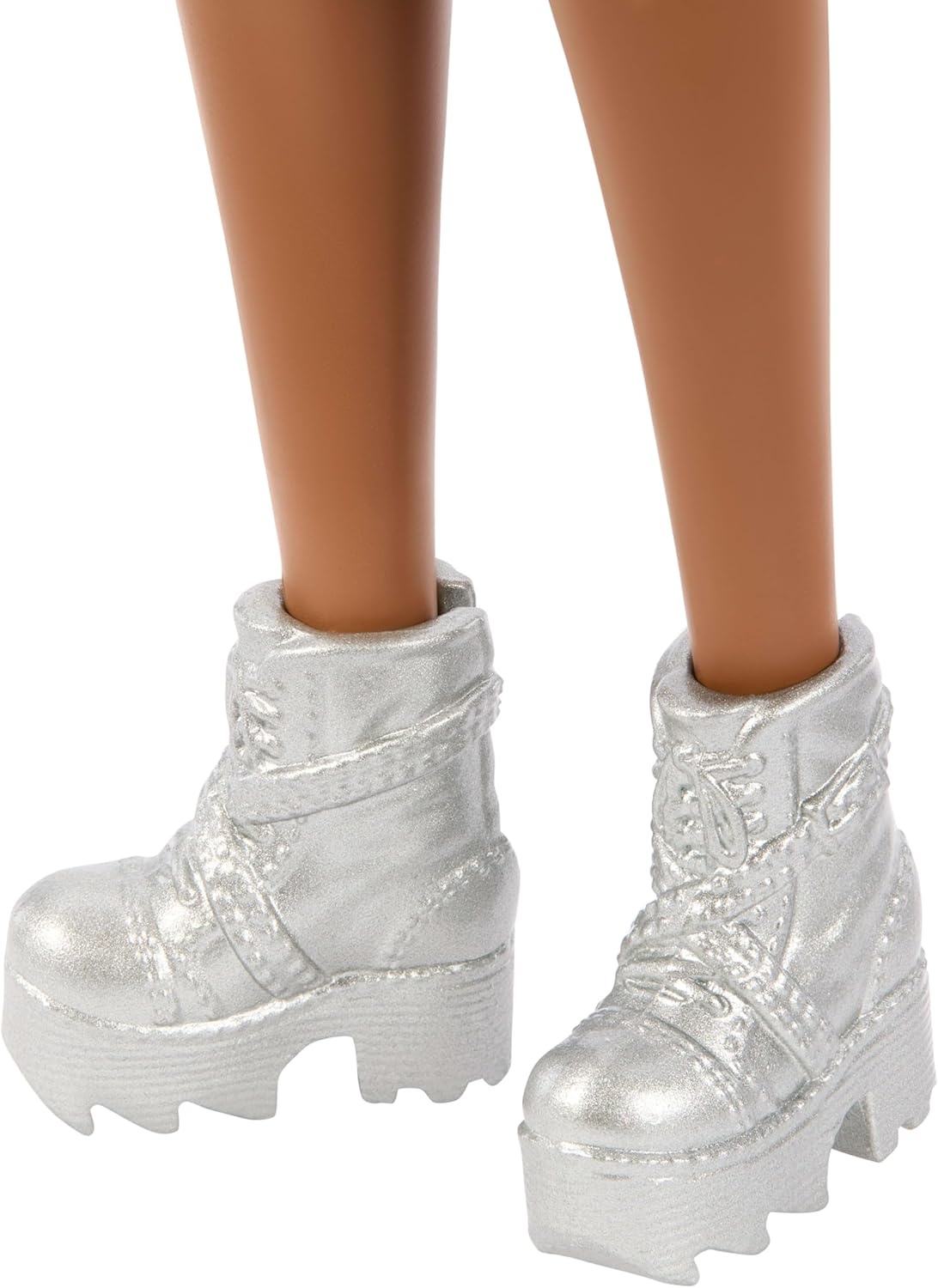 imageBarbie Fashionistas Style Doll 251 with Brown Hair Wearing MultiColor Star Print Dress Pink SneakersFloral Denim