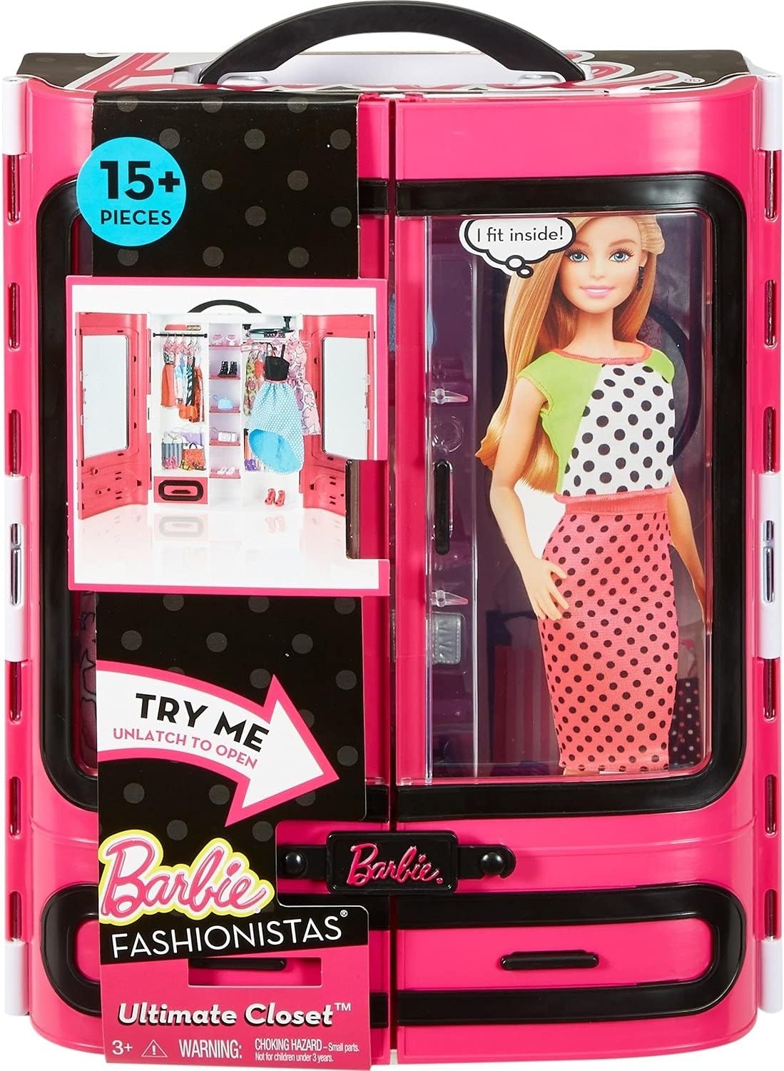 imageBarbie Fashionistas Ultimate Closet Portable Fashion Toy with Clothing Accessories and Hangars for 3 to 8 Year Olds
