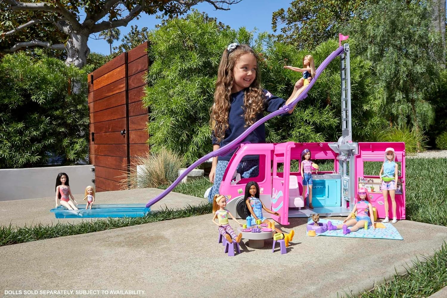 imageBarbie It Takes Two Stacie Doll amp Accessories Camping Playset with Doll Pet Tent Puppy Sticker Sheet amp AccessoriesMulti Color