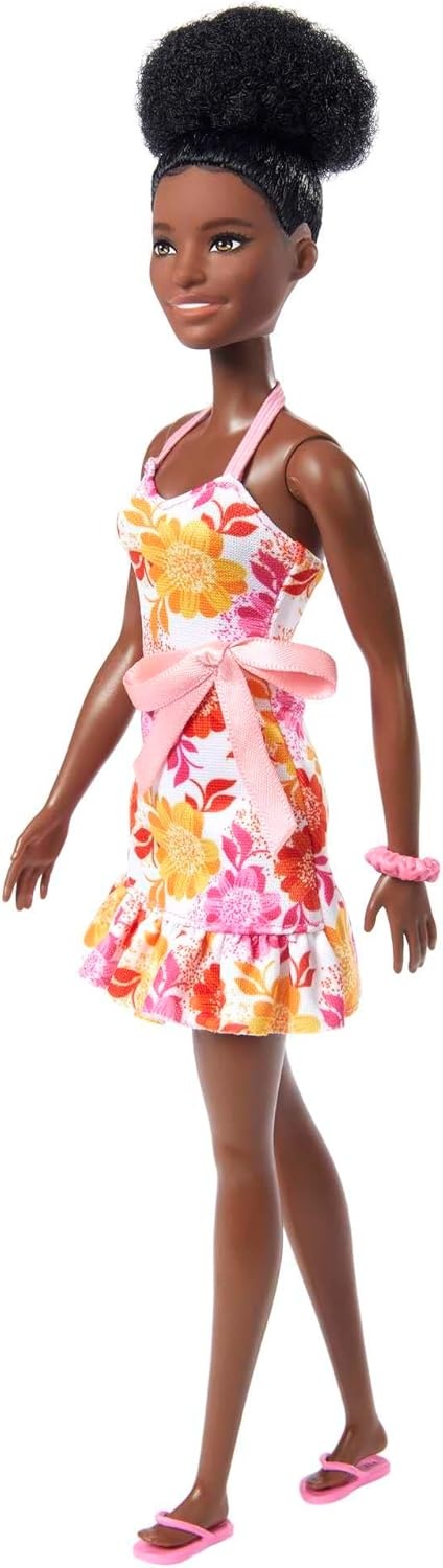 imageBarbie Loves the Ocean Doll with Natural Black Hair Wearing Pineapple Dress amp Accessories Fashion Doll amp Clothes Made from Recycled PlasticsMulticolor