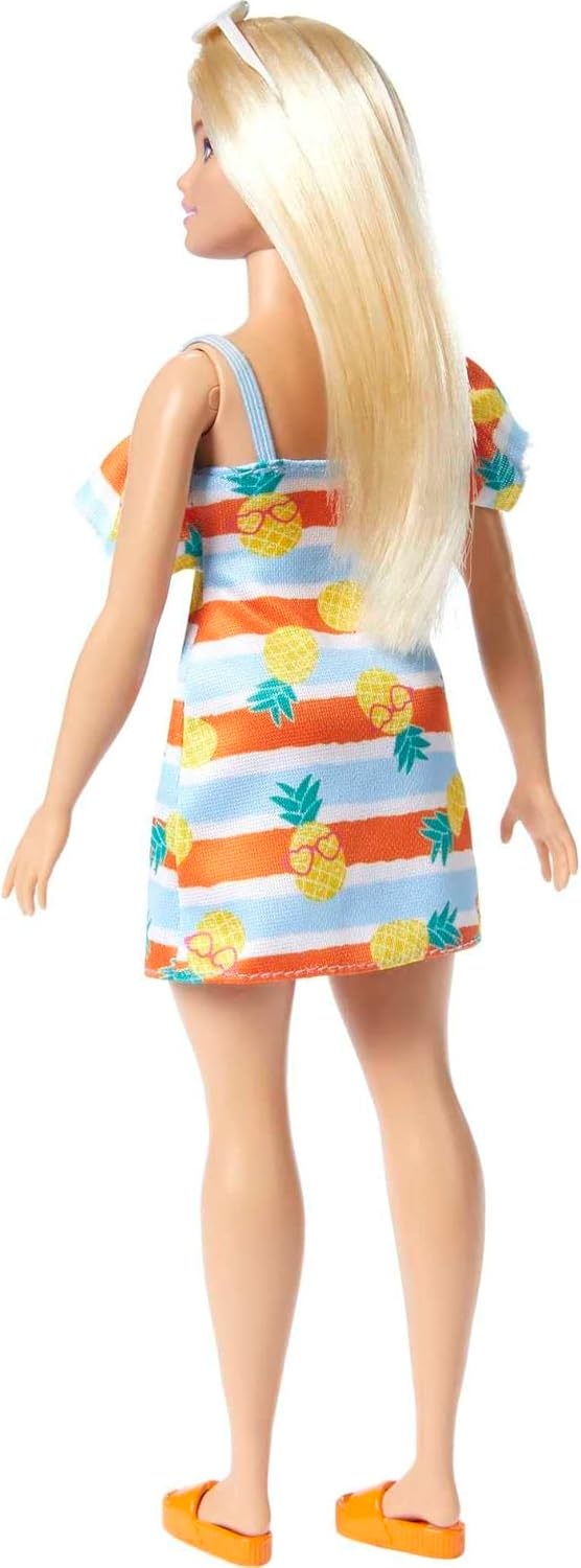imageBarbie Loves the Ocean Doll with Natural Black Hair Wearing Pineapple Dress amp Accessories Fashion Doll amp Clothes Made from Recycled PlasticsMulticolor