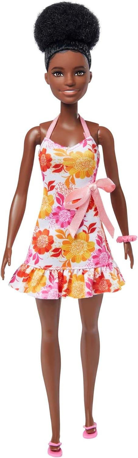 imageBarbie Loves the Ocean Doll with Natural Black Hair Wearing Pineapple Dress amp Accessories Fashion Doll amp Clothes Made from Recycled PlasticsMulticolor