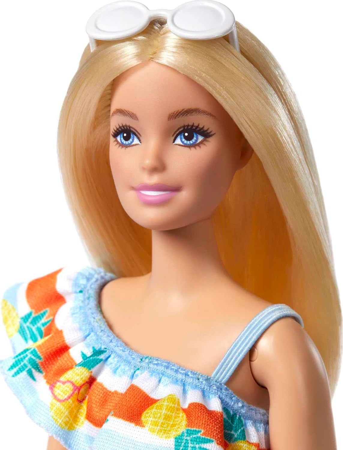 imageBarbie Loves the Ocean Doll with Natural Black Hair Wearing Pineapple Dress amp Accessories Fashion Doll amp Clothes Made from Recycled PlasticsMulticolor