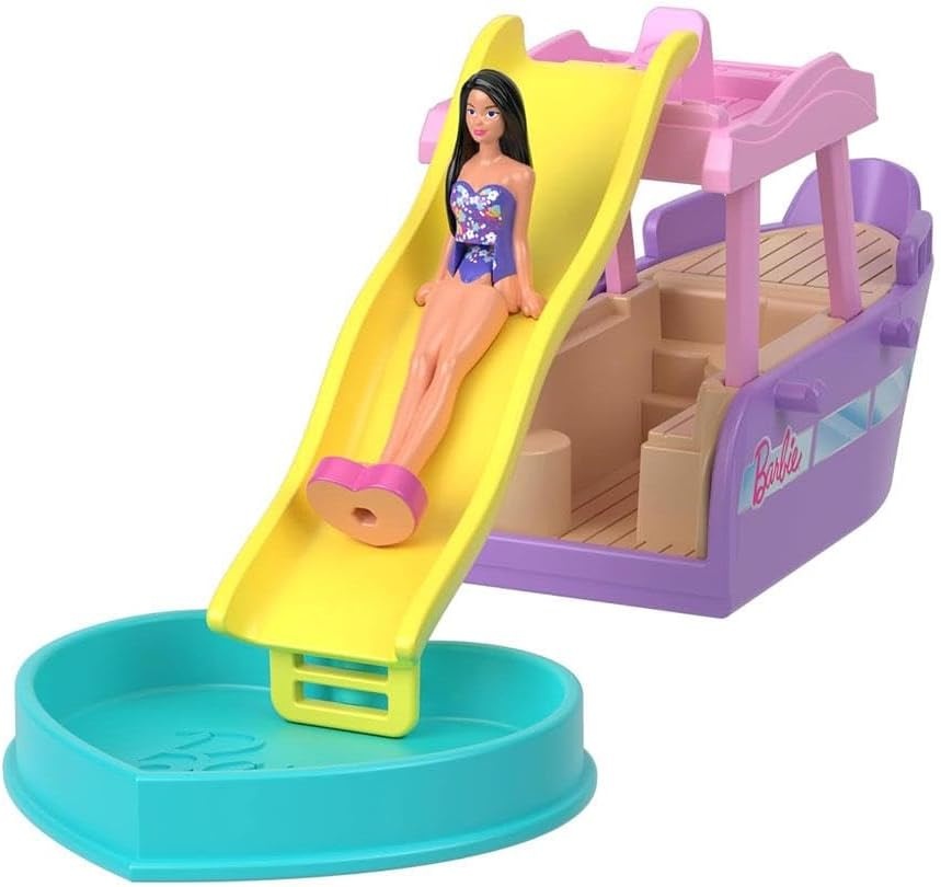 imageBarbie Mini BarbieLand Playsets with Toy Vehicle amp 15inch Doll Dream Boat with ColorChange Surprise