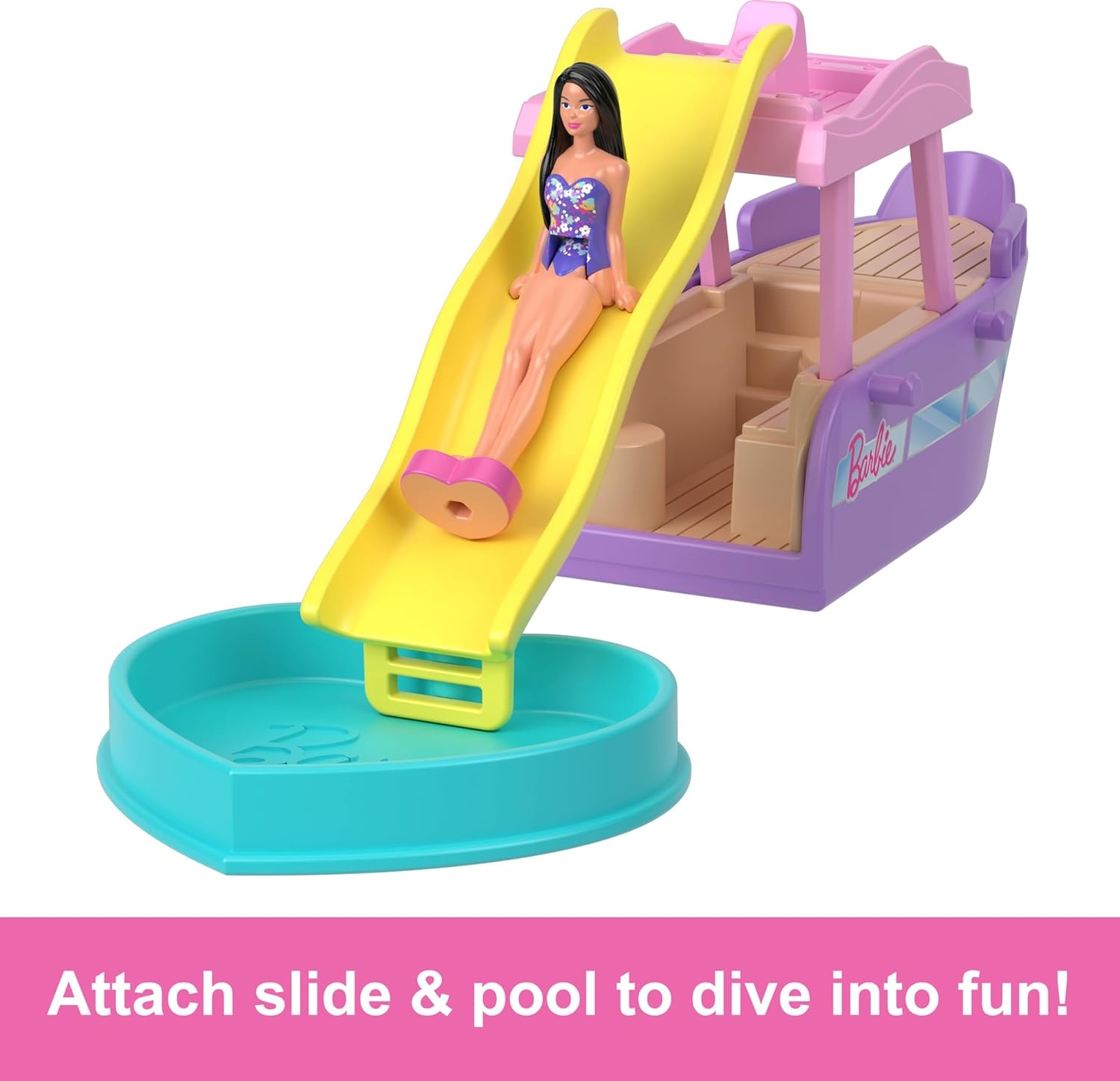 imageBarbie Mini BarbieLand Playsets with Toy Vehicle amp 15inch Doll Dream Boat with ColorChange Surprise