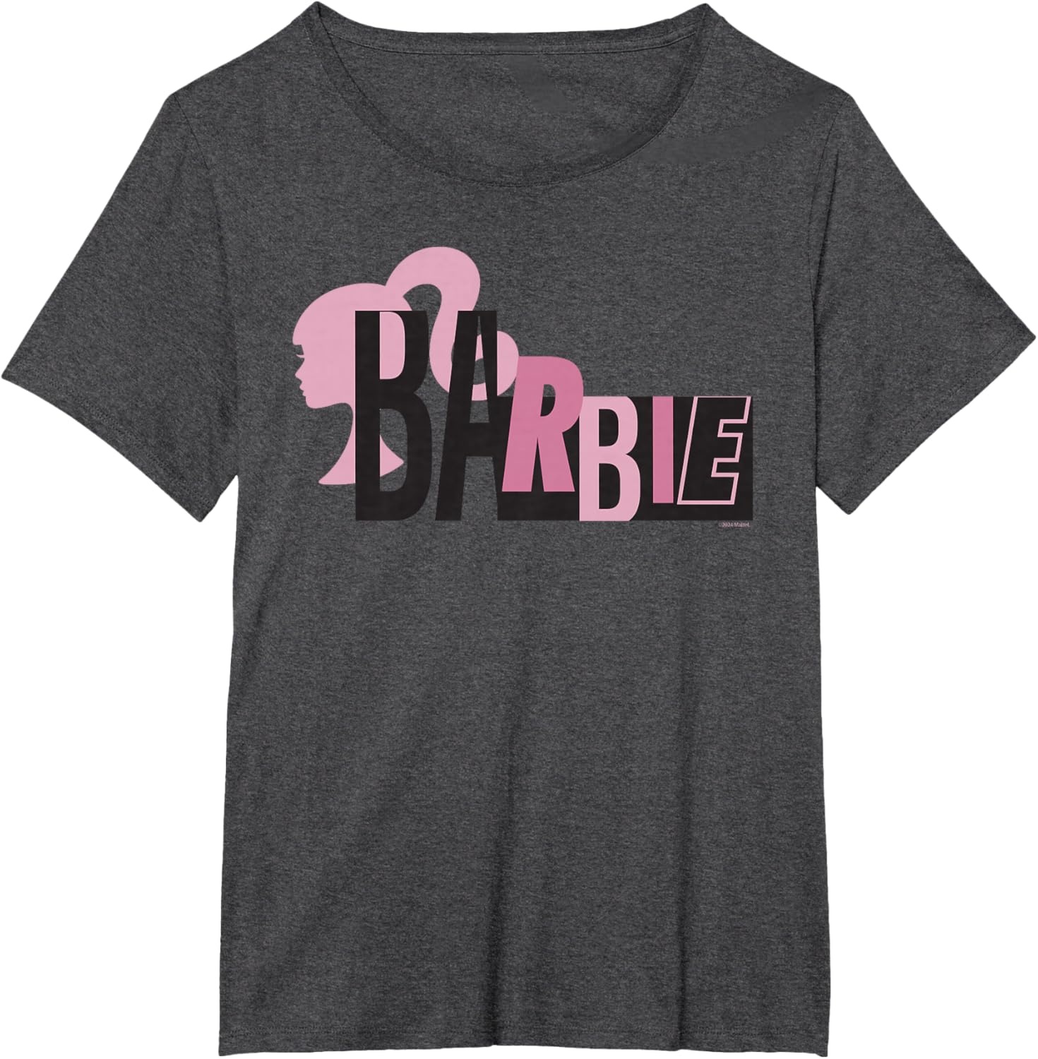 imageBarbie Mixed Black and Pink Logo TShirtDark Heather Grey