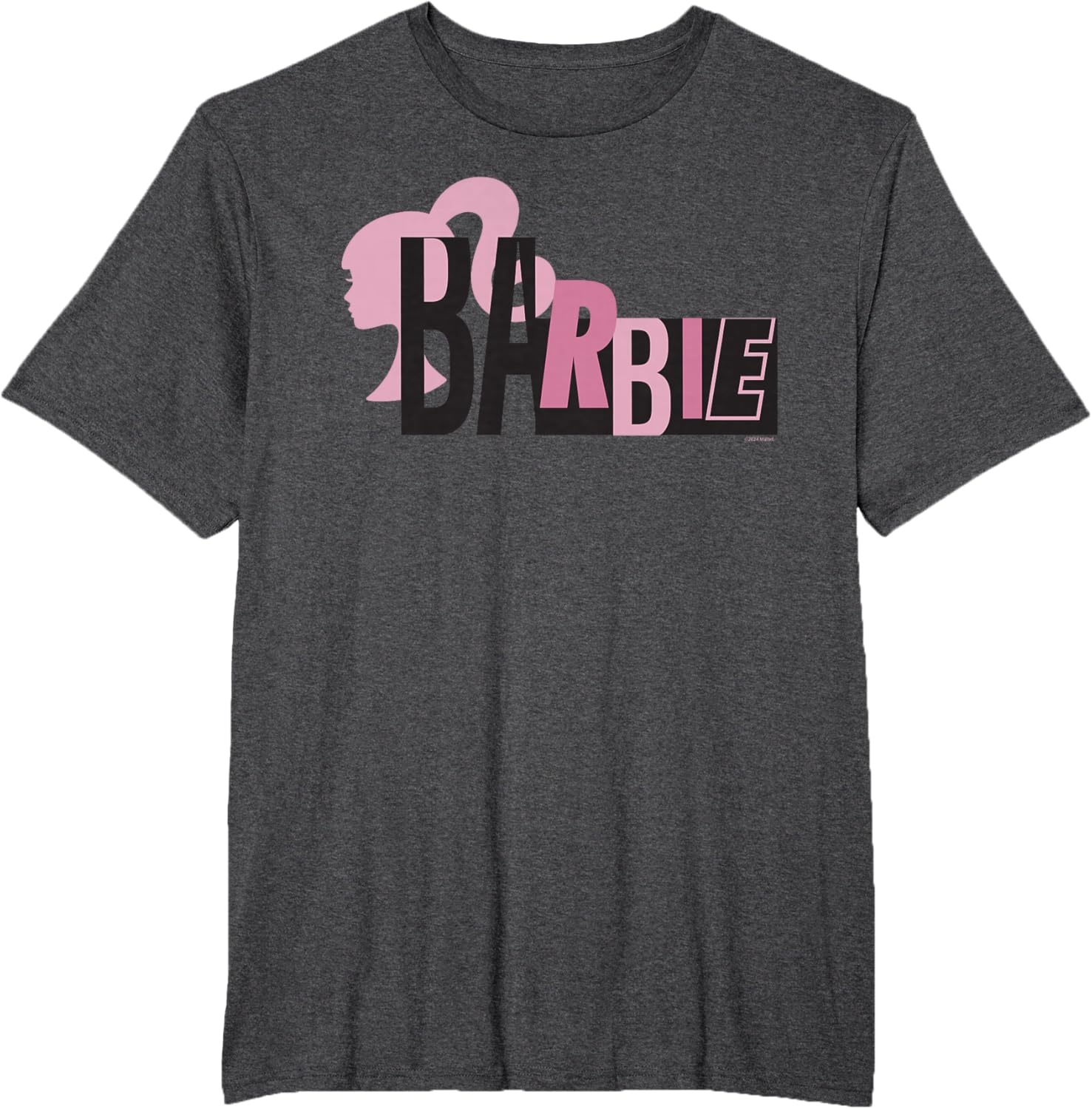 imageBarbie Mixed Black and Pink Logo TShirtDark Heather Grey