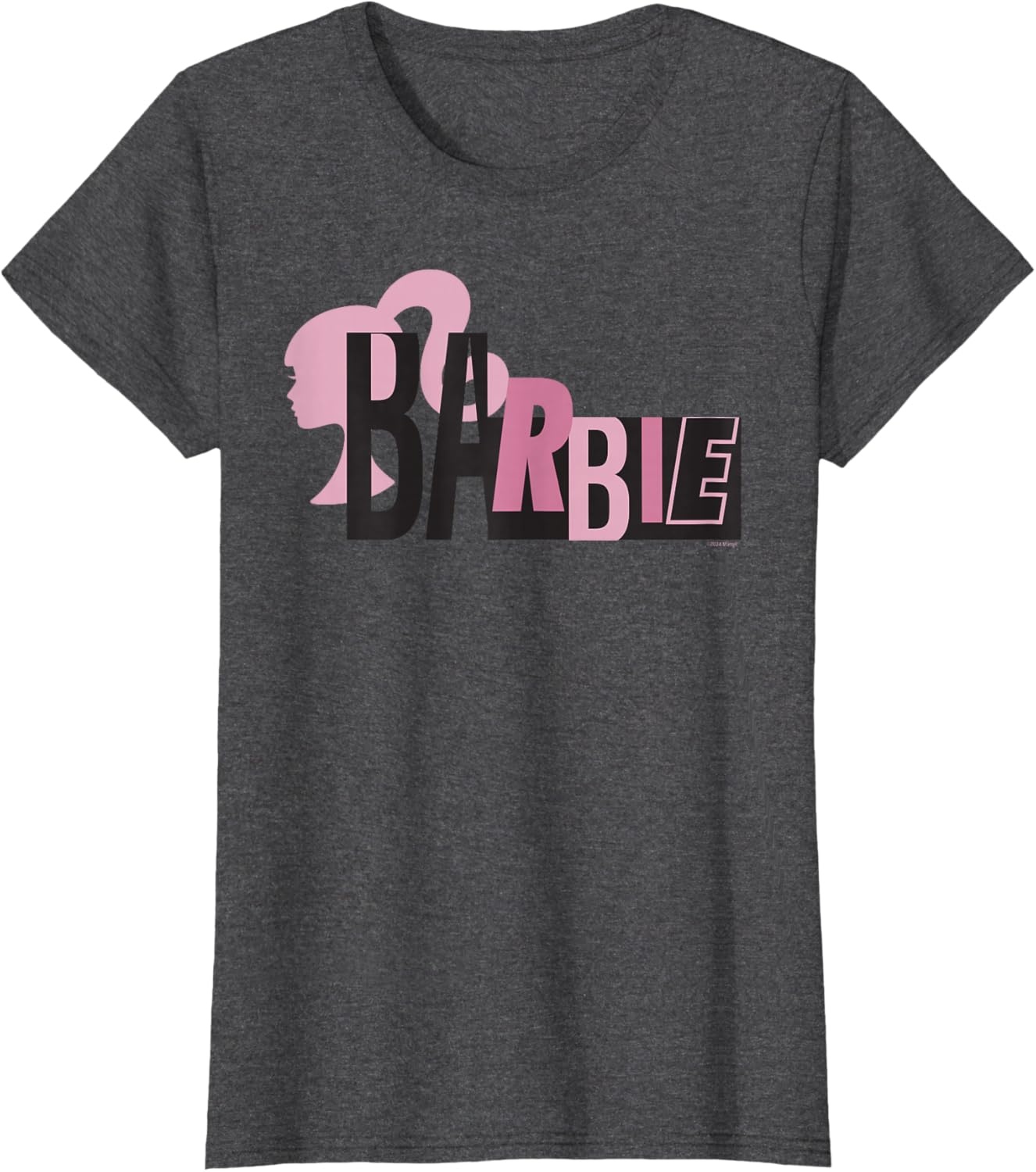 imageBarbie Mixed Black and Pink Logo TShirtDark Heather Grey