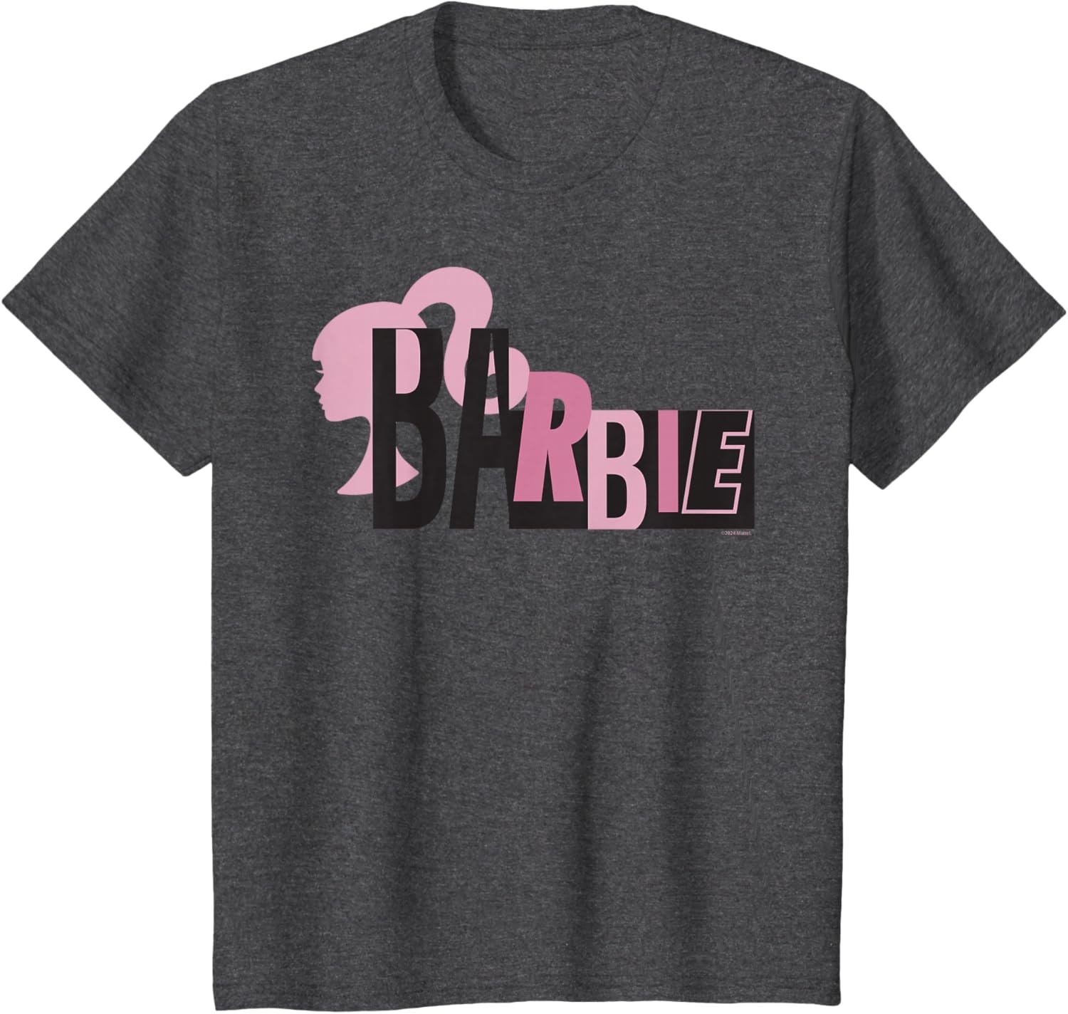 imageBarbie Mixed Black and Pink Logo TShirtDark Heather Grey