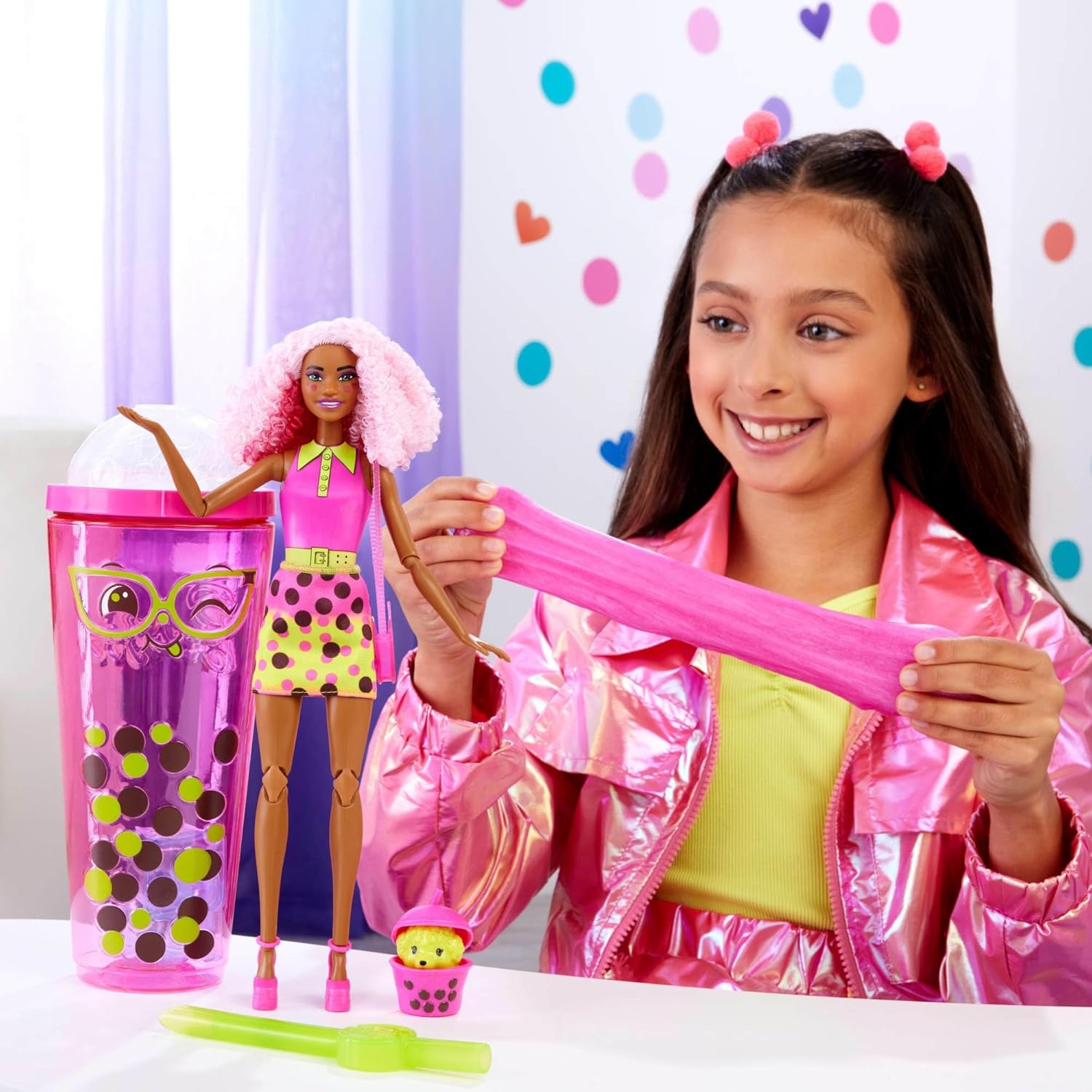 imageBarbie Pop Reveal Bubble Tea Series Doll amp Accessories with Pet 8 Surprises Include Color Change Cup with Storage Styles May VaryBerry Bliss
