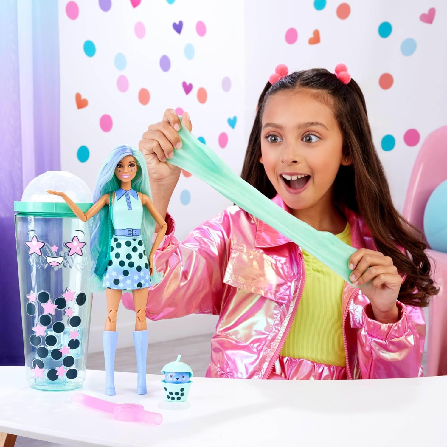 imageBarbie Pop Reveal Bubble Tea Series Doll amp Accessories with Pet 8 Surprises Include Color Change Cup with Storage Styles May VaryGreen Tea