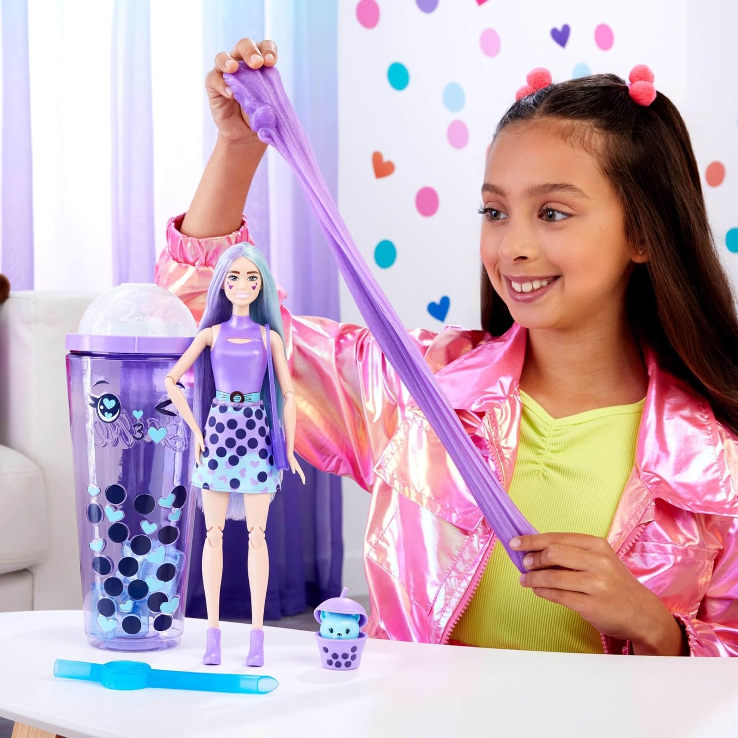 imageBarbie Pop Reveal Bubble Tea Series Doll amp Accessories with Pet 8 Surprises Include Color Change Cup with Storage Styles May VaryTaro Milk