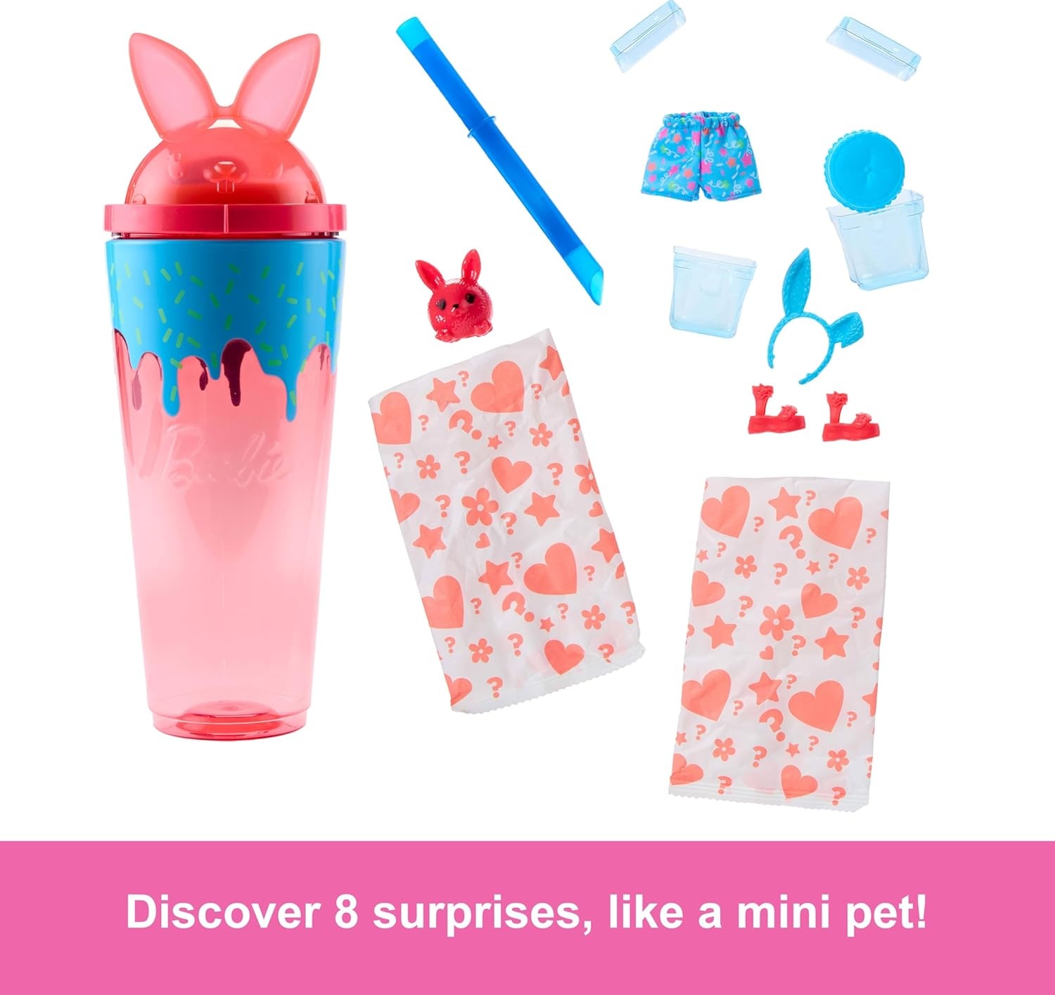 imageBarbie Pop Reveal Series Doll amp Accessories Set Shakes Series Scented Unicorn Fashion Doll amp Pet 8 Surprises Include Color ChangeBunny