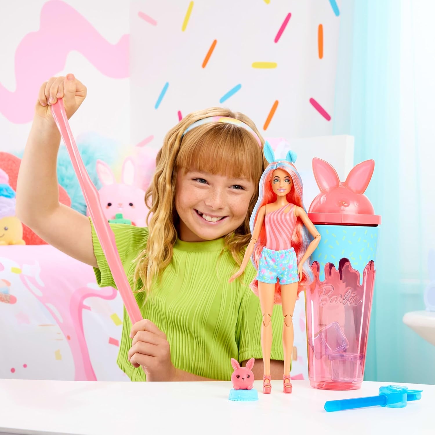 imageBarbie Pop Reveal Series Doll amp Accessories Set Shakes Series Scented Unicorn Fashion Doll amp Pet 8 Surprises Include Color ChangeBunny