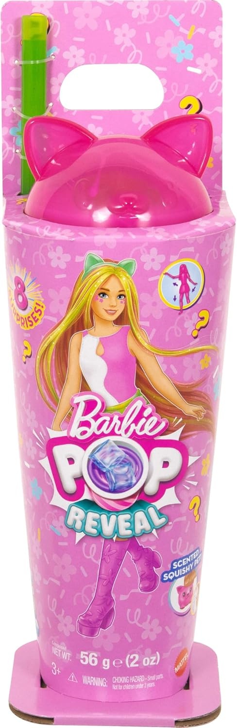 imageBarbie Pop Reveal Series Doll amp Accessories Set Shakes Series Scented Unicorn Fashion Doll amp Pet 8 Surprises Include Color ChangeKitten