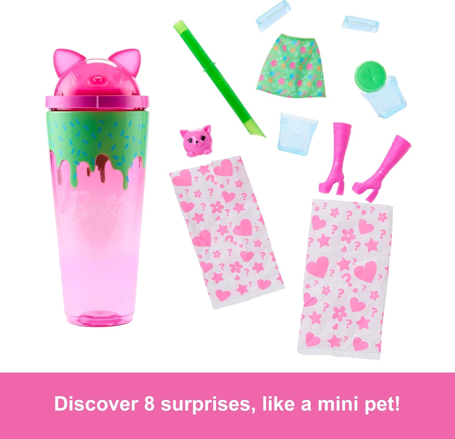 imageBarbie Pop Reveal Series Doll amp Accessories Set Shakes Series Scented Unicorn Fashion Doll amp Pet 8 Surprises Include Color ChangeKitten