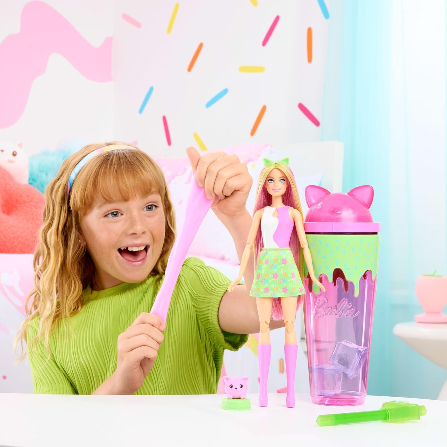 imageBarbie Pop Reveal Series Doll amp Accessories Set Shakes Series Scented Unicorn Fashion Doll amp Pet 8 Surprises Include Color ChangeKitten