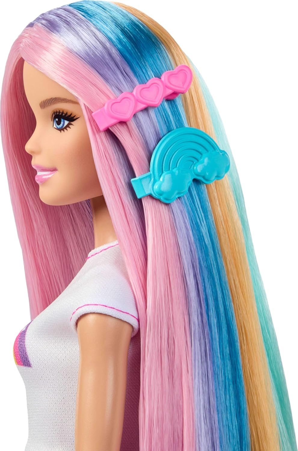 imageBarbie Rainbow Sparkle Hair Doll ExtraLong and Colorful Hair with 12 Styling Accessories Like Glitter Tube Brush Clips Dryer and MoreBarbie 1