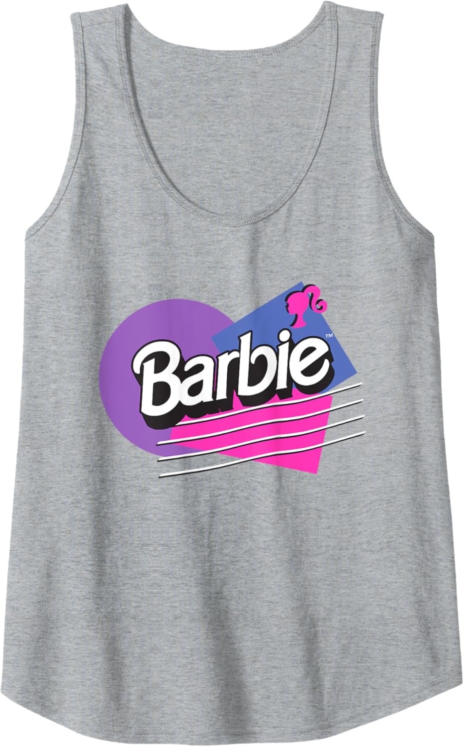 imageBarbie Retro Logo Tank TopHeather Grey