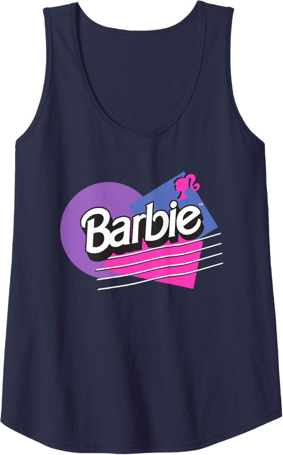 imageBarbie Retro Logo Tank TopNavy Blue